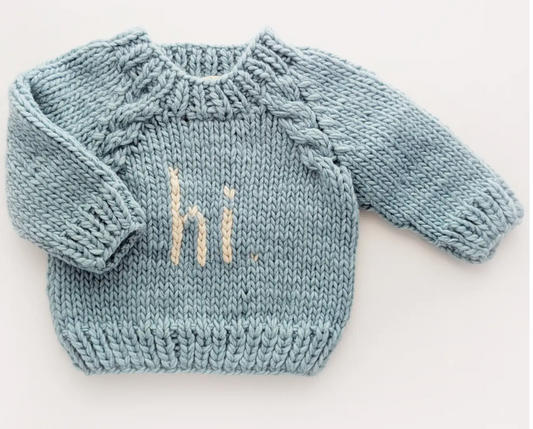 Hi. Hand-Knit Baby Sweater | Soft Luxury Knit