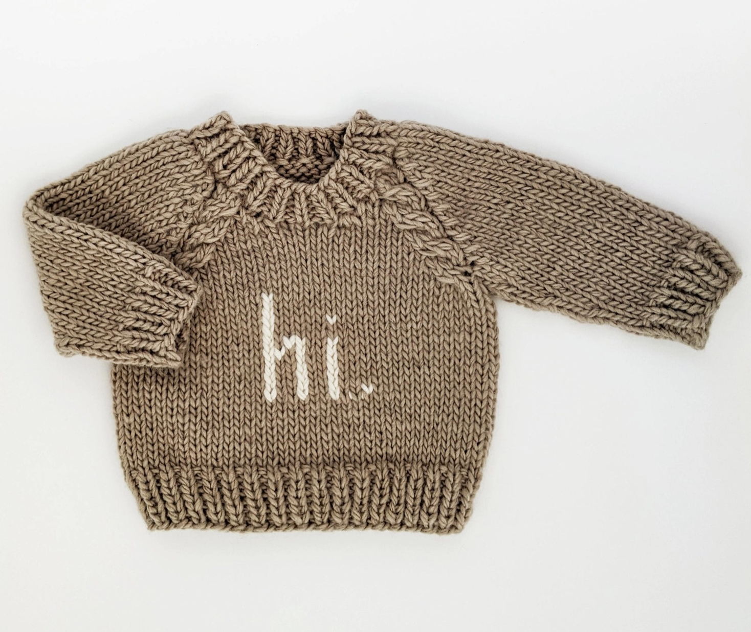 Hi. Hand-Knit Baby Sweater | Soft Luxury Knit