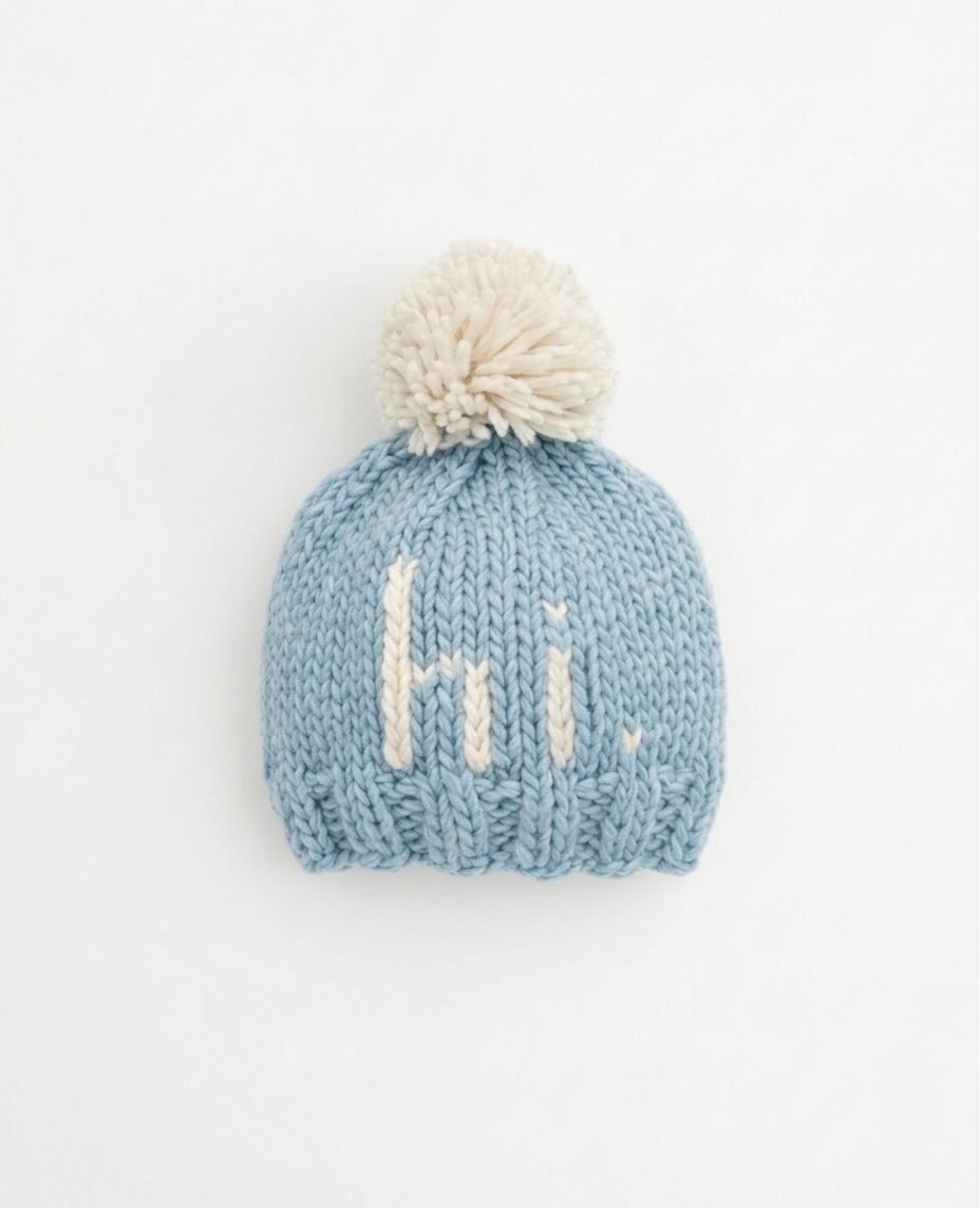 Hi. Hand-Knit Pom Pom Beanie  | Soft Luxury Knit