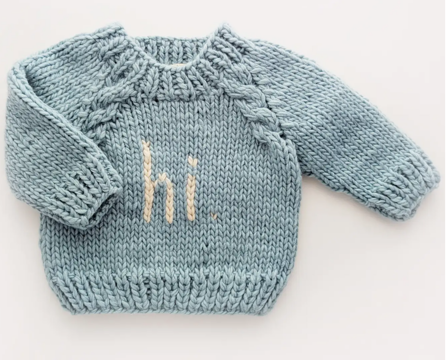 Hi. Hand-Knit Baby Sweater | Soft Luxury Knit