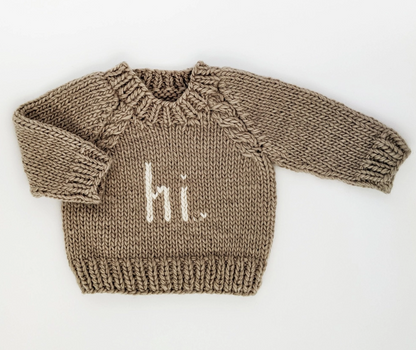 Hi. Hand-Knit Baby Sweater | Soft Luxury Knit