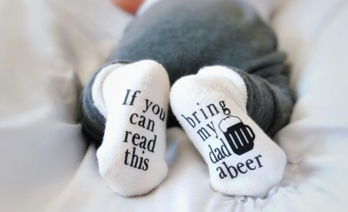 “If You Can Read This” Baby Statement Socks | Soft Cotton Infant Socks